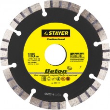 Круг отрезной алмазный для УШМ, STAYER, PROFESSIONAL, 3667-115
