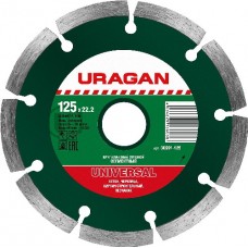 Круг отрезной алмазный для УШМ, URAGAN, 36691-125
