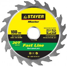 Диск пильный по дереву, STAYER, MASTER, 3680-180-30-20