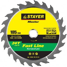 Диск пильный по дереву, STAYER, MASTER, 3680-185-20-24