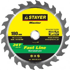 Диск пильный по дереву, STAYER, MASTER, 3680-190-20-24