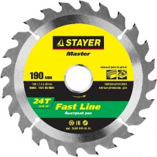 Диск пильный по дереву, STAYER, MASTER, 3680-190-30-24