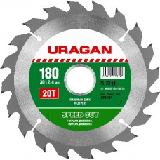 Диск пильный  по дереву, URAGAN, 36800-180-30-20