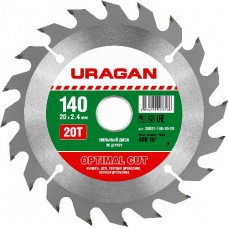 Диск пильный  по дереву, URAGAN, 36801-140-20-20