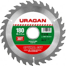 Диск пильный  по дереву, URAGAN, 36801-180-30-30