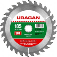 Диск пильный  по дереву, URAGAN, 36801-185-20-30
