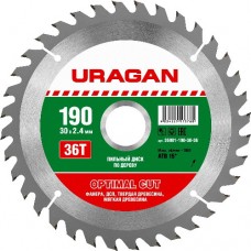 Диск пильный  по дереву, URAGAN, 36801-190-30-36