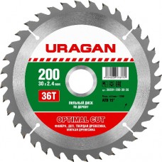 Диск пильный  по дереву, URAGAN, 36801-200-30-36