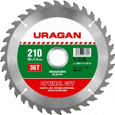 Диск пильный  по дереву, URAGAN, 36801-210-30-36