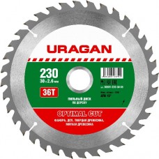Диск пильный  по дереву, URAGAN, 36801-230-30-36