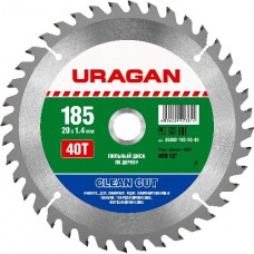 Диск пильный  по дереву, URAGAN, 36802-185-20-40
