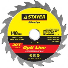 Диск пильный по дереву, STAYER, MASTER, 3681-140-20-20