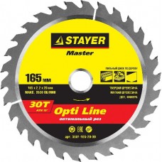 Диск пильный по дереву, STAYER, MASTER, 3681-165-20-30
