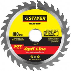 Диск пильный по дереву, STAYER, MASTER, 3681-180-30-30