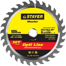 Диск пильный по дереву, STAYER, MASTER, 3681-185-20-30