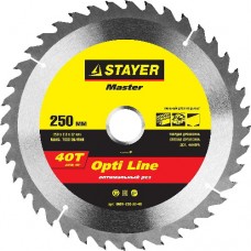 Диск пильный по дереву, STAYER, MASTER, 3681-250-32-40