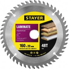 Пильный диск по ламинату, STAYER, MASTER, 3684-160-20-48