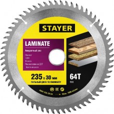 Пильный диск по ламинату, STAYER, MASTER, 3684-235-30-64