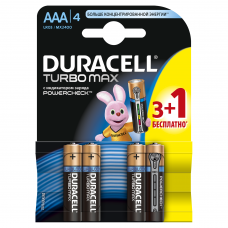 Элемент питания LR03-4BL TURBO промо 3+1 бесплатно NEW (блист.4шт) Duracell Б0014050