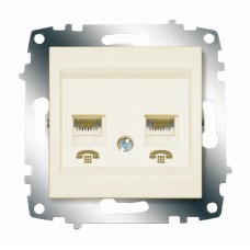 Розетка 2-м Cosmo TF (RJ 11 + RJ 11) крем. ABB 619-010300-222