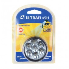 Фонарь налобный 909LED7BL (7LED 1 режим 3xR6 блистер; черный) Ultraflash 12096
