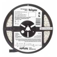 Лента светодиодная 71 764 NLS-3528CW120-9.6-IP20-12V R5 (уп.5м) Navigator 4670004717646
