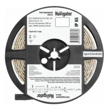 Лента светодиодная 71 765 NLS-3528CW120-9.6-IP65-12V R5 (уп.5м) Navigator 4670004717653