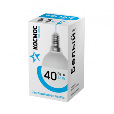 Лампа светодиодная LED "Экономик" GL45 5.5Вт 220В E14 4500K Космос LkecLED5.5wGL45E1445