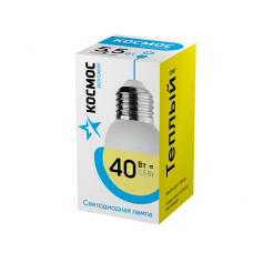 Лампа светодиодная LED "Экономик" GL45 5.5Вт 220В E27 3000K Космос LkecLED5.5wGL45E2730