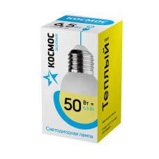 Лампа светодиодная LED "Экономик" GL45 6.5Вт 220В E27 3000K Космос LkecLED6.5wGL45E2730
