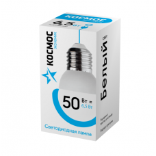Лампа светодиодная LED "Экономик" GL45 6.5Вт 220В E27 4500K Космос LkecLED6.5wGL45E2745