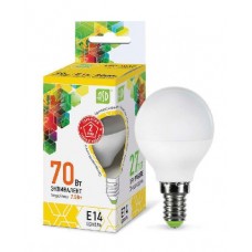 Лампа светодиодная LED-шар-standard 7.5Вт 160-260В E14 3000К 675лм ASD 4690612003962