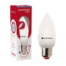 Лампа светодиодная LED 7Вт Свеча E27 230В 6500К ЭКОНОМКА Eco_LED7wCNE2765
