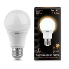 Лампа светодиодная LED A60 E27 7Вт 2700К Gauss 102502107