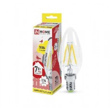 Лампа светодиодная LED-свеча-deco 7Вт 230В E14 3000К 630Лм прозрачная IN HOME 4690612007601