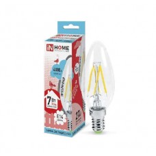Лампа светодиодная LED-свеча-deco 7Вт 230В E14 4000К 630Лм прозрачная IN HOME 4690612007618