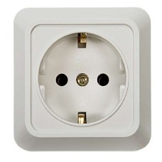 Розетка 1-м BOLLETO с заземлением накл. 7028 белый ASD 4680005959792