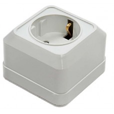 Розетка 1-м BOLLETO защитные шторки с заземлением накл. 7028х белый ASD 4690612000954