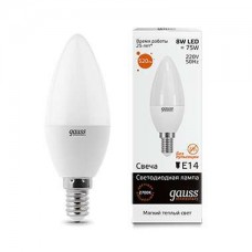 Лампа светодиодная LED Elementary Candle E14 8Вт 2700К Gauss 33118