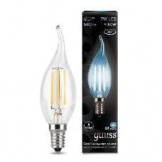 Лампа светодиодная Filament Свеча на ветру E14 7Вт 4100К GAUSS 104801207