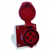 Розетка наружной установки 32A 3P+Е 380В IP44 ЭКФ (124) ps-124-32-380