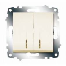 Выключатель Cosmo 2-кл. с подсветкой крем. ABB 619-010300-203
