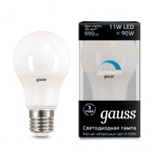 Лампа светодиодная Led A60-dim E27 11Вт 4100К диммируемая Gauss 102502211-D