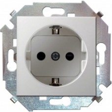 Механизм розетки 1-м СП Simon15 с заземлением белый 1591432-030