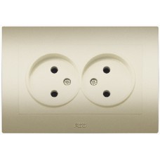 Розетка Cosmo без заземления Двойная титаниум ABB 632-011400-908