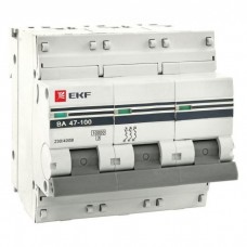 Автоматический выключатель 3п D 50А ВА 47-100 10кА PROxima EKF mcb47100-3-50D-pro
