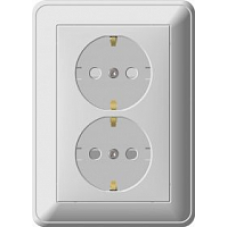 Розетка 2-м СП W59 заземл. конт. защитные шторки белый SchE RS16-255-18 (РС16-255-18)