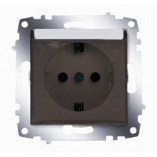 Розетка Cosmo с заземлением с защ. крышкой алюм. ABB 619-011000-218
