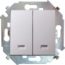 Механизм выключателя 2-кл. СП Simon15 с инд. белый 1591392-030