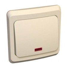 Переключатель 1-кл. СП Этюд 10А с инд. крем. SchE BC10-007K